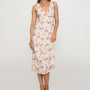 Princess Polly Dress Women's Nellie Floral Midi Slip Size 8 Yellow Purple